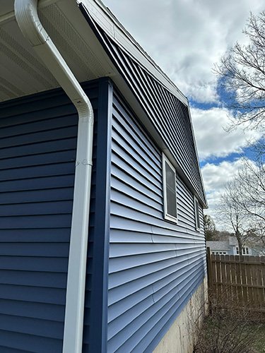 Photo of siding work.